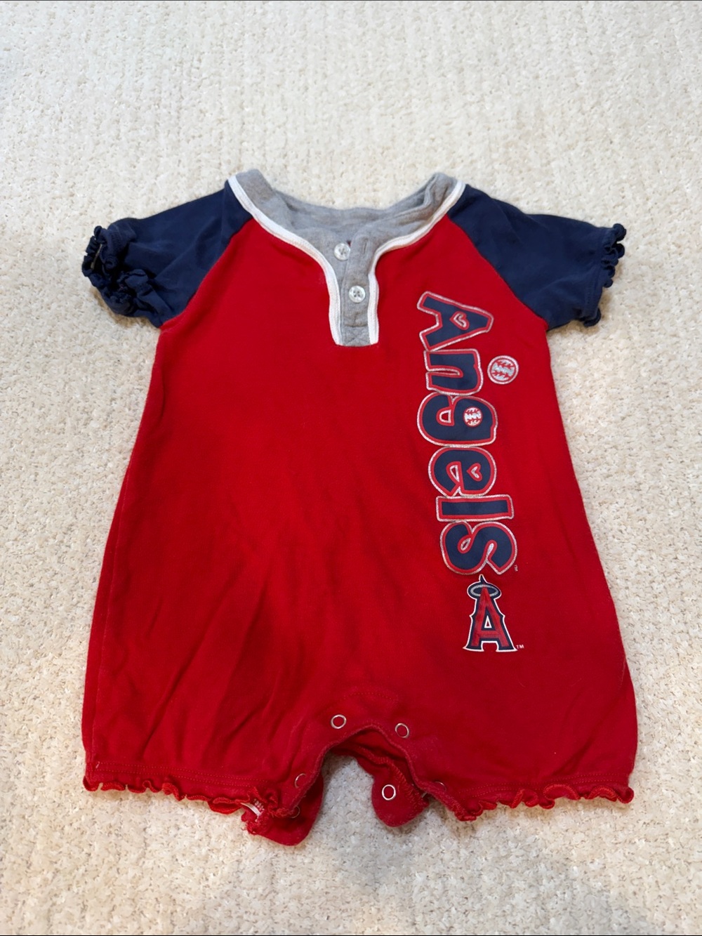 Angels Red Navy Gray Baby One-Piece Bodysuit